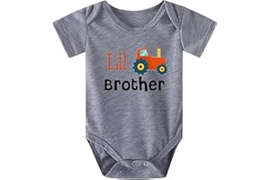Ouliycoqi Toddler Boys Tops Big Brother Lil Brother Matching T-Shirt Truck Graphics Short Sleeve Tees Newborn Bodysuit Summer