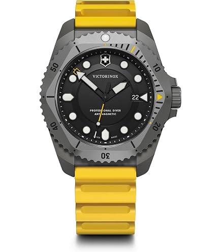 Amazon.com: Victorinox Dive Pro Automatic Black Dial Yellow Rubber
