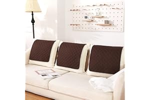 Moukeren 3 Pieces Recliner Headrest Protector Headrest Cover for Recliner Chair Sofa Covers Couch Chair Head Protector for Sofa Furniture Protectors(Brown)