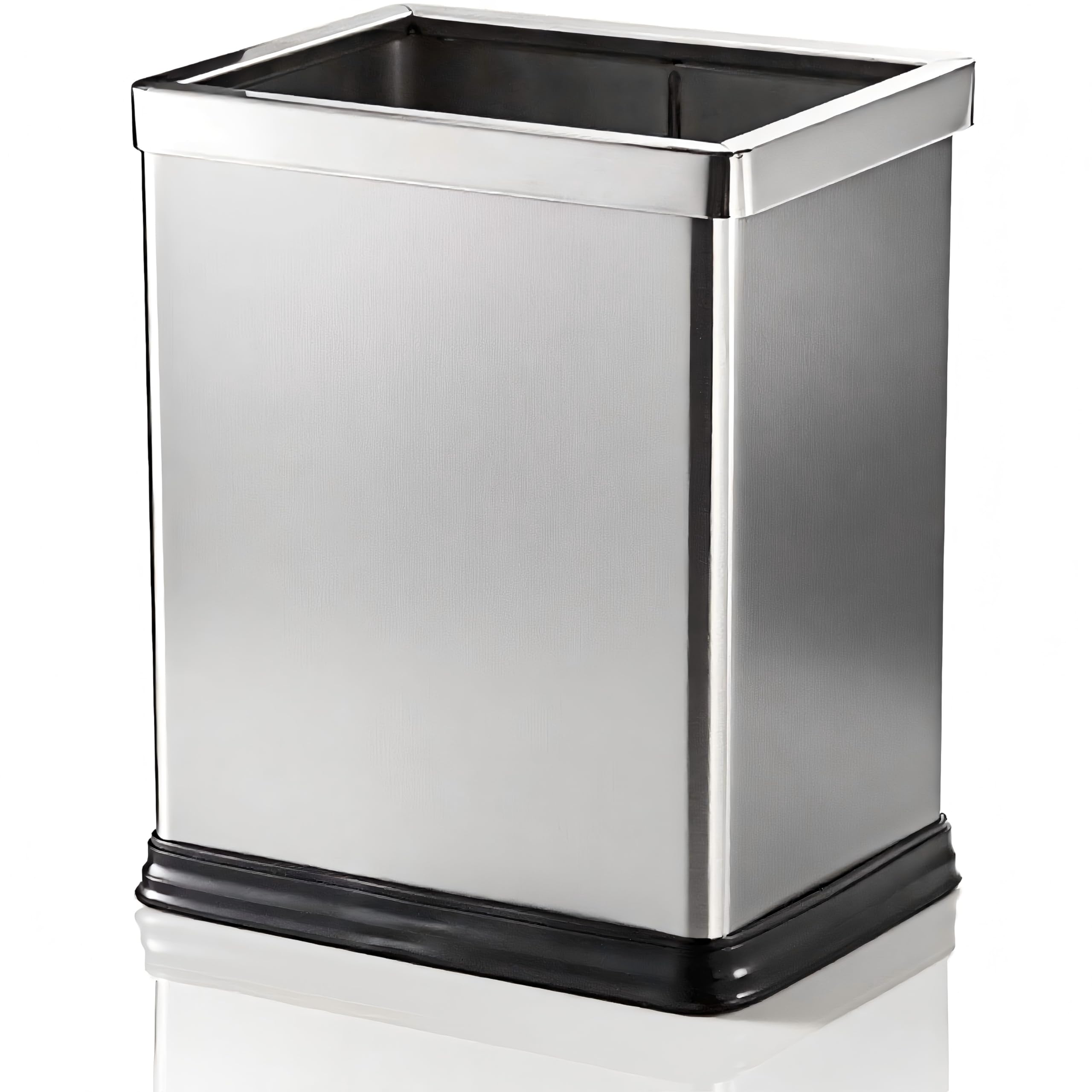 Photo 1 of AVLA 10 Liter Open Top Trash Can, Stainless Steel Office Wastebasket, Kitchen Garbage Container Bin with Removable Bag Holder, Waste Trashcans for Bathroom, Restaurant, Restroom, Powder Room, Home
