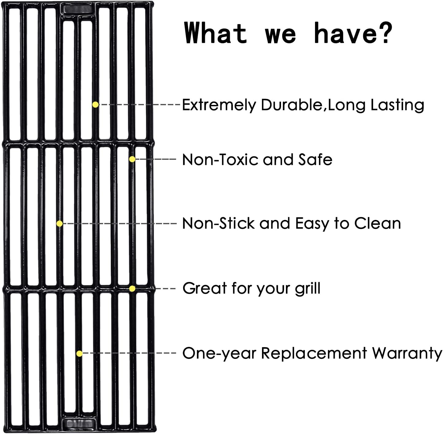 Hisencn Porcelain Coated Cast Iron Cooking Grates Replacement for Chargriller 2121, 2123, 2222, 2828, 3001, 3030, 3725, 4000, 5050, 5252, Set of 3, 19 3/4" Char griller Duo 5050 Grids : Garden & Outdoor