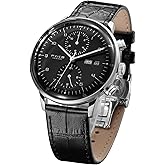 FEICE Men’s Watches Bauhaus Automatic Watch Stainless Steel Mechanical Watch Wristwatch Casual Dress Watches for Men with Leather Bands Date -FM121