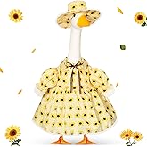 FuWeave Spring Porch Goose Outfit for 23''h Cement Statue Goose Skirt Costume for Summer Outdoor Yard Lawn Patio Decor