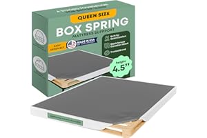 Greaton, 4.5” Queen Box Spring for Queen Bed – Amish-Made in The USA – Solid Wood Box Spring Mattress Foundation with Stable & Quiet Support – Flat-Packed & Easy Assembly – White