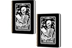 CQM 2 Packs the Reader Goth Tarot Spiral Notebook Gothic Tarot Cards Notebook Journal Gifts for Women Teacher Friend Teens College Ruled Journals for Writing Journaling Notebooks Office Classroom Supplies
