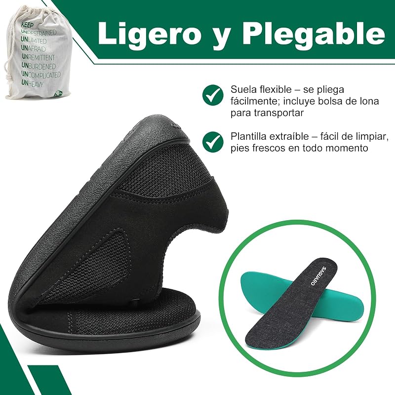 Zapatillas Barefoot Casual Estilo Skate para Hombre y Mujer, Minimalistas Cero Drop con Puntera Ancha, Suela ultraflexible y Antideslizante para Caminar, Trabajo y Viaje Negro,Gr.38