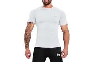 KSASKY Men’s Compression Shirts Short Sleeve Workout Shirt, Quick Dry Top Baselayer Athletic Shapewear Undershirts for Men