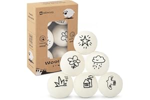 ALLINCOZY Wool Dryer Balls 6-Pack XL, New Zealand Dryer Wool Balls Laundry Reusable, Natural Fabric Softener Lint Balls for Dryer Reduce Clothing Wrinkles