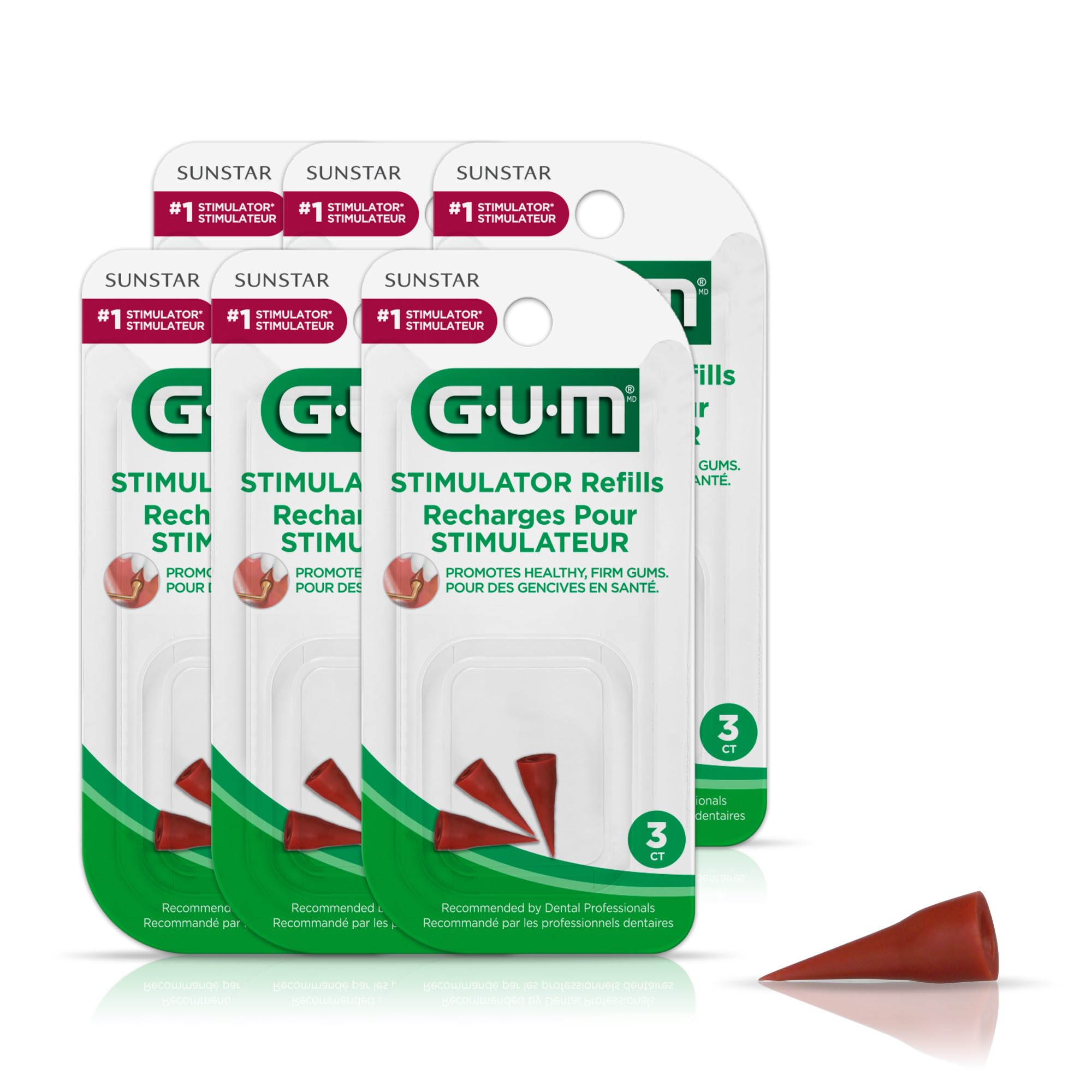 GUM Stimulator Refills -3ct by GUM - lot de 6