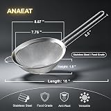 Anaeat Fine Mesh Strainers Premium Stainless Steel Sieve Colander 8.67" view 7