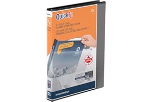 QuickFit View Binder, 3-Ring Binder for School or Office, Round Ring, Black, Single, 5/8 Inch
