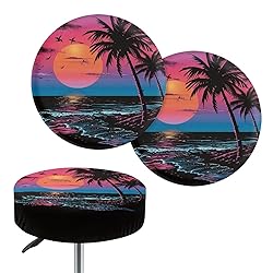 LJMKZJN Hawaii Style Bar Stool Seat Covers Round