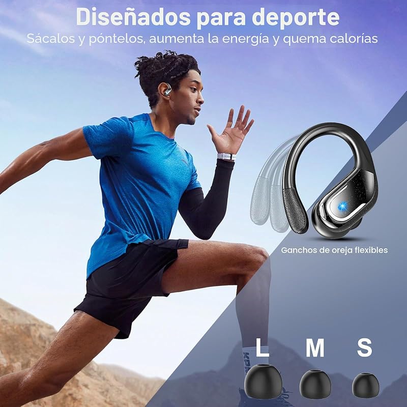 Auriculare Inalámbricos Deportivos, 75H Auriculares Bluetooth 5.4 Estéreo — foto 5 de 7