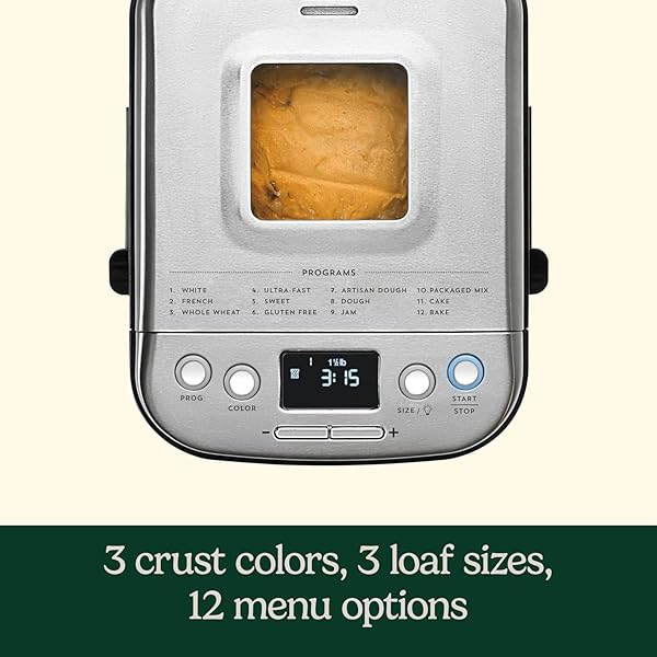 CUISINART CBK-110C COMPACT AUTOMATIC BREAD MAKER, STAINLESS STEEL