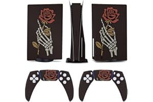 AoHanan Skeleton Hand Holding Rose 5 Skin Controller Accessories Cover Skins Anime Vinyl Cover Sticker Full Set for 5 Disc Edition