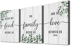 3 Piece Family Wall Art Bless the Food Before us