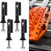 Mounting Pins for Recovery Boards, 4 PCS Lockable Traction Board Mount Pins, Safety Theftproof Mounting Pins Compatible with MaxTrax MKII Recovery Boards, Including M10 Bolts, 140MM Pins