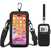 Prime Comfort Clear Phone Purse Crossbody with Adjustable Strap, Cell Phone Pouch Around The Neck, Shoulder Holster with Wrist Strap, Small Crossbody Bags for Women Man Girl Boy