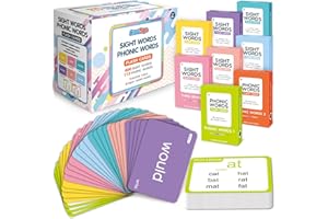 AUROTOPS 712 Sight Words/Phonics Flash Cards, Dolch & Fry High Frequency Site Words, Learn to Read CVC Blends, Short/Long Vowel Sounds, Flash Cards Games for PreK Kindergarten 1st 2nd 3rd Grade, Kids 4-10
