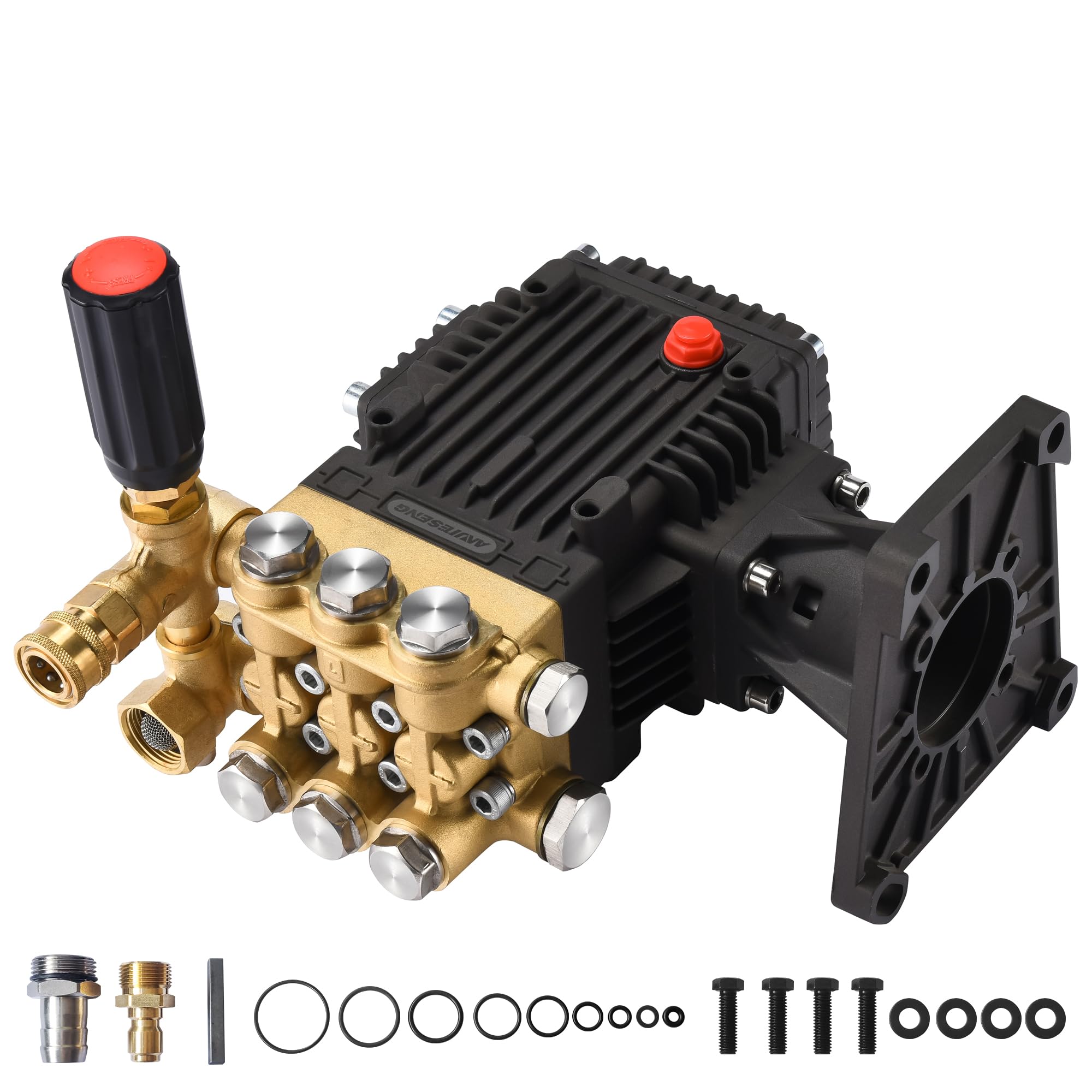 Photo 1 of ** MINOR DAMAGE **ANJIESENG Pressure Washer Pump 25.4 4400PSI 4.8GPM Water Pressure Pump for Gas Pressure Washer – 15L/min 0-300bar 1 Inch Shaft Horizontal Triplex Plunger High Pressure Pump