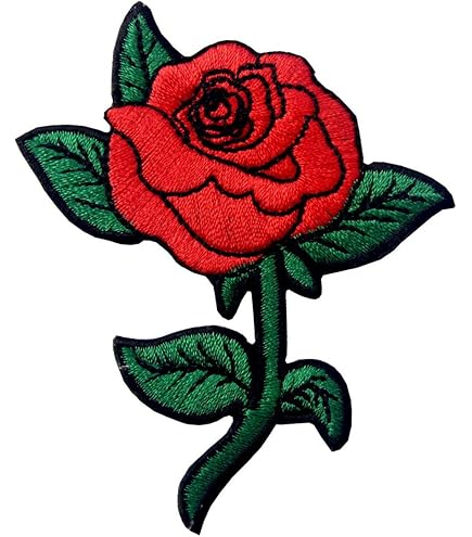 Set Of 2 White Rose Iron/ Sew On Full Embroidered Patch Appliqués Badge - Foto 9