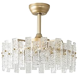 Crystal Chandelier Fan Caged Ceiling Fan with Light