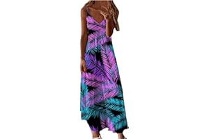 anuyalue Fashion Dresses for Women 2023 Colorful Print Summer Dress Deep V Neck Sleeveless Sundresses Sexy Casual Sling Dress