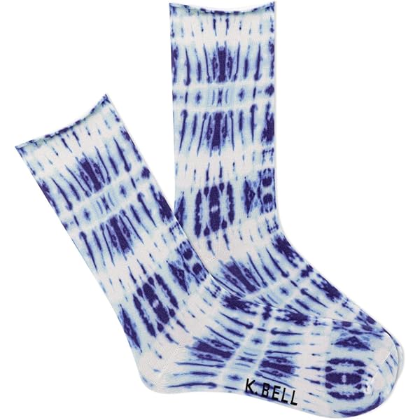 K Bell Calze Crew Donna - Modal Roll Top - 6 Paia Nero - Taglia 5.5-10