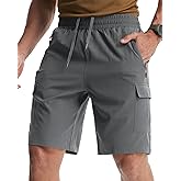 Libin Men's Hiking Cargo Shorts Lightweight Quick Dry Athletic Casual Shorts for Golf Outdoor Active Zipper Pockets