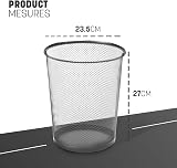 KEPLIN Round Trash Can 2 Pack Silver Non-slip Mesh Bins Modern Design view 2