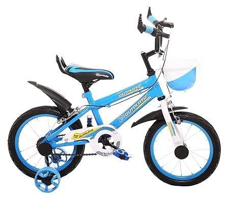 Outplayo Sports Sky Blue Bicycle for 3 to 5 Years Kids 14T (Sky and White)