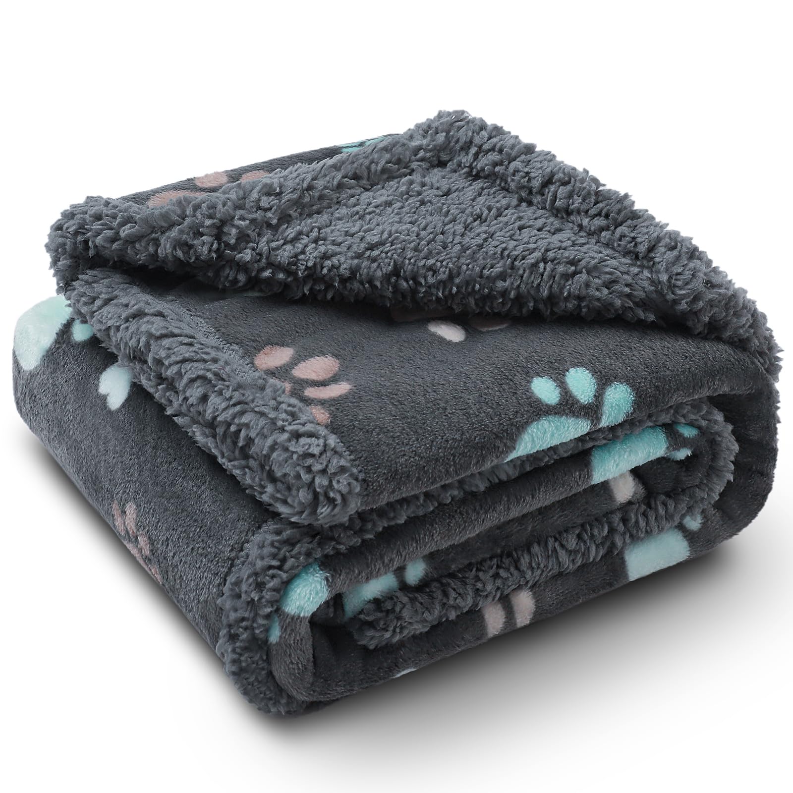 Photo 1 of Luciphia Waterproof Pet Blankets for Couch Sofa Bed Cover Cat Liquid Pee Proof Washable Soft Fluffy Large Dog Blanket Reversible Furniture Protection Puppy Grey Paw Thicken Small?40" x 28"?
