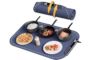 Magic Mill Warming Mat for Food - Premium XL Electric Warming Tray, 3 Temperature Levels, 10s Fast Heating Silicone Surface, Rollup Buffet Heat Pad, Non-Slip Feet, Ideal for Parties, Home, Travel