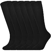 Kids Soccer Socks Boys Football Socks 6 Pairs Girls Knee High Sock Baseball Softball Sports Youth Unisex