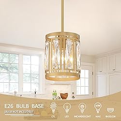 2 Pack Gold Pendant Lights Kitchen Island, Crystal