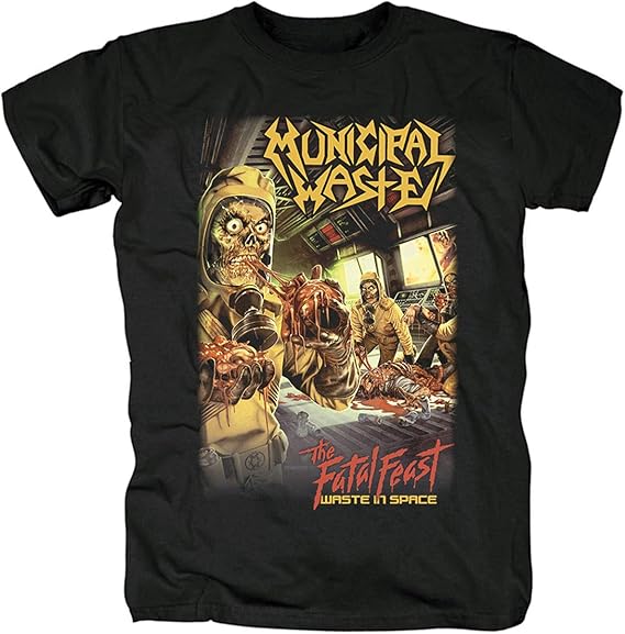Amazon Ccomfo Municipal Waste The Fatal Feast スラッシュメタル メンズ レディース Tシャツ 夏服 スポーツ Tシャツ ブラック 半袖 Tシャ 服 ファッション小物 通販
