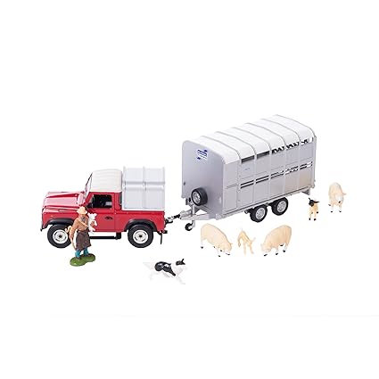 TOMY Britains Schäfer mit Jeep, Anhänger & Figuren - detailgetreues Spielzeugset zum Spielen & Sammeln - für Kinder ab 3 Jahr