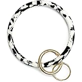 Mymazn Key Ring Bracelet Wristlet Keychain Bangle Keyring for Women, Acetate Round Key Chain