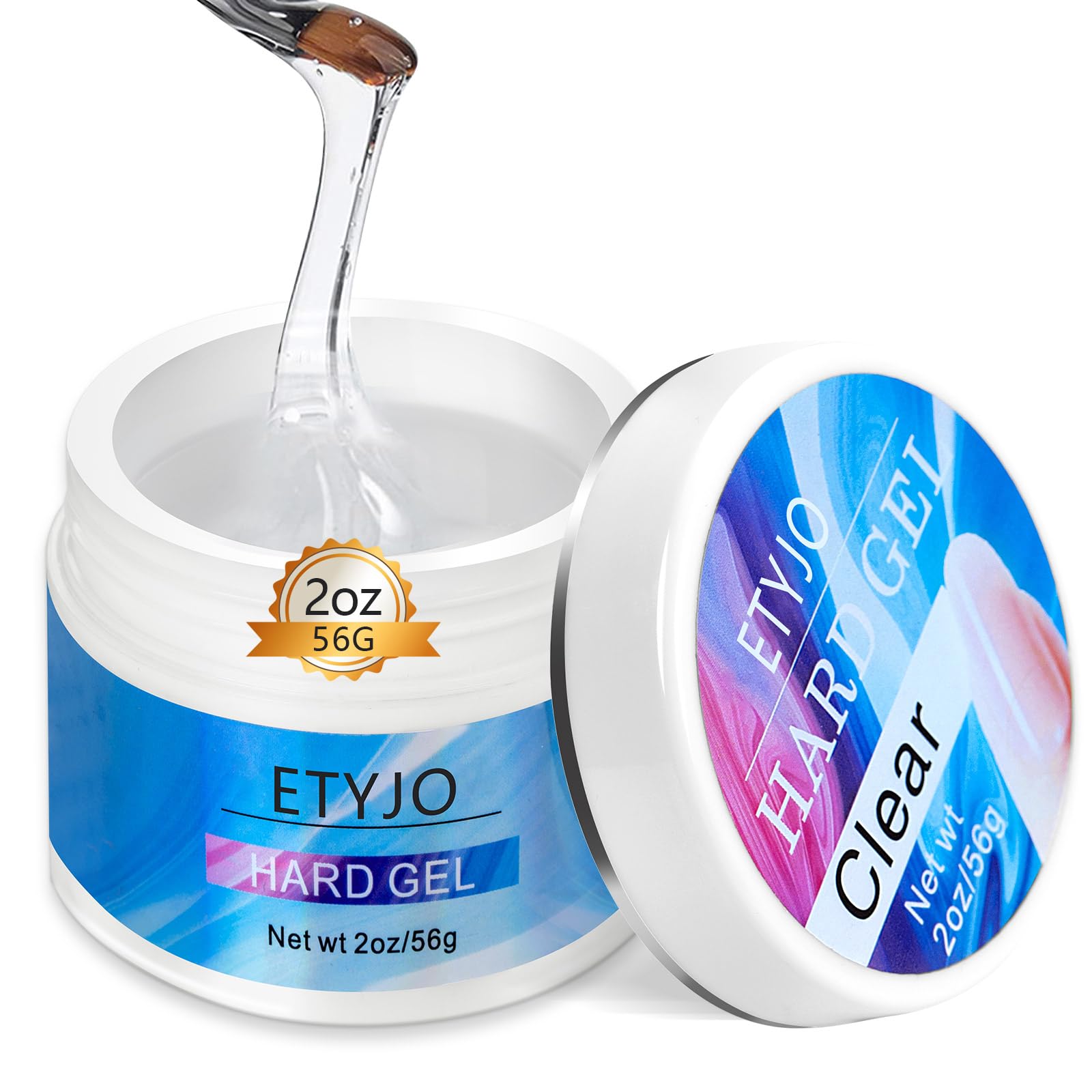 ETYJO 56g Clear Builder Gel for Nails Large Capacity Nails Strengthen Gel Extension Nail Kit -Nail Forms for Gel Builder Nail Art Professional Nail Salon Home DIY