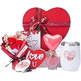 JOYOFUN Gifts Box for Girlfriend Wife Lover Valentine's Day Gifts for Women Heart-shaped Red Rose Love Gift Basket Love You Present Wedding & Engagement Anniversary Romantic Birthday Gifts for Women