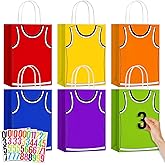 X-Kingsun 48 PCS Basketball Gift Bags for Party Basketball Party Favor Bag with Stickers T-Shirt Paper Candy Treats Bags DIY Goodie Bags for Basketball Sports Birthday Party Supplies