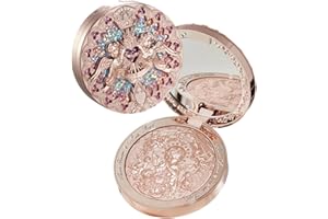 Flower Knows Little Angel Embossed Highlighter- Rose Champagne Highlighter Powder,Warm Rose Gold,Pearly Shimmer,Long-Lasting Radiant Dewy Glow,Feather-Light, Luxurious Velvet Finish(L02 Paradise Lost)