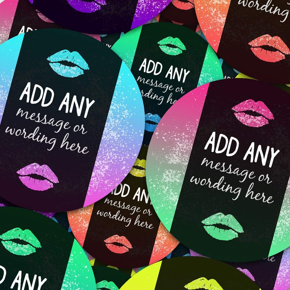 Graphic Flavour Lip Balm Rainbow Kiss Personalised, Custom Sticker Labels (12 Stickers @ 6.5cm) Children, Parents, Teachers