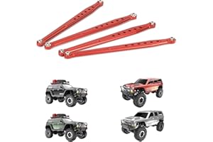 RCAWD Lower Suspension Links Set 4pcs for RedCat 1/10 Everest Gen7 Pro/Sport RC Crawler Links Rod Aluminum Linkage Rod Arm Set Upgrade Part Red