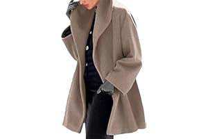 Maiyifu-GJ Womens Wool Blend Coat Single Breasted Trench Jackets with Hood Winter Casual Shawl Collar Overcoat Outerwear