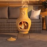 Charles Bentley Large Terracotta Chiminea Patio Heater Wood Burning Rustic view 1