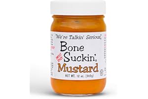 Bone Suckin' Sweet Spicy Mustard, National Champion, Made in the USA, Non-GMO, Gluten-Free, Kosher and has No High Fructose Corn Syrup (12 oz, Spicy)