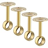 Alise Curtain Rod Holder Bracket 1''Dia,Closet Rod Holders Wall Mount,Ceiling Mounted Curtain Rod Flange Brackets,Ceiling Cur