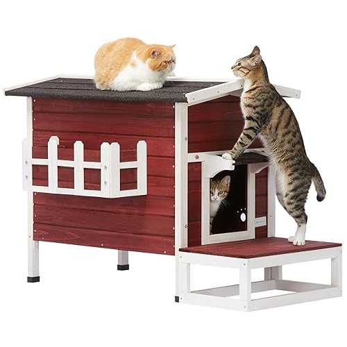 Petsfit Large Outdoor Cat House for Adult Cats Waterproof
