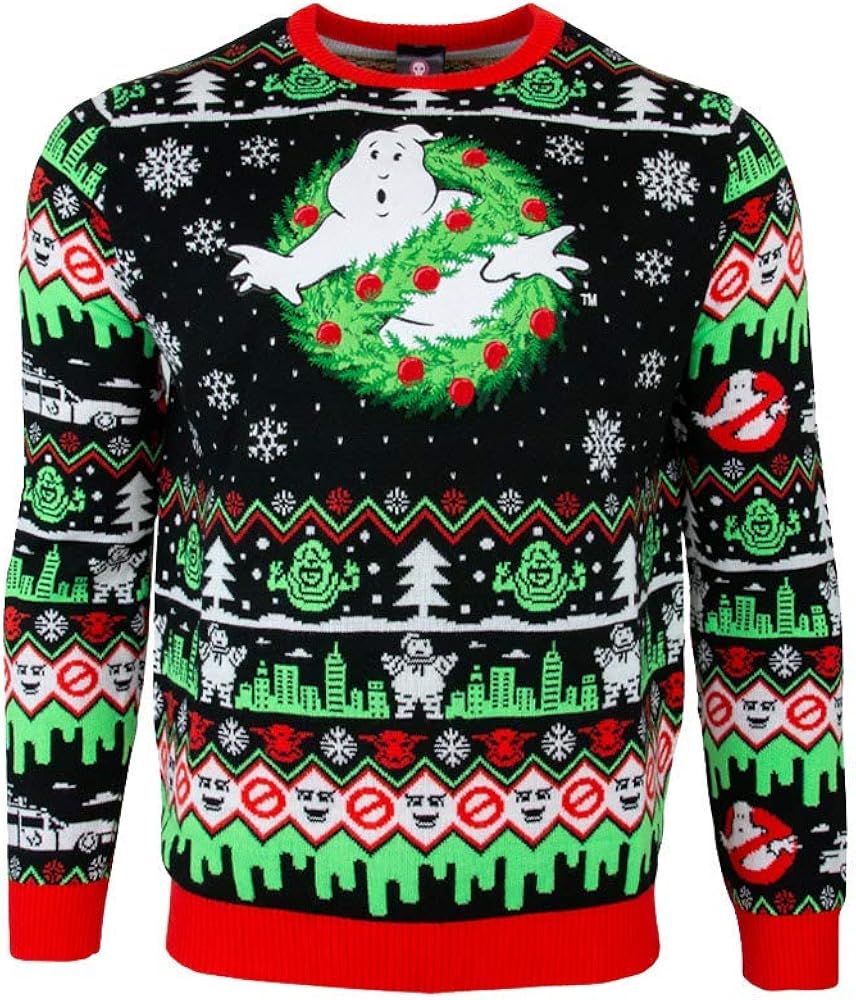 Official Ghostbusters Christmas Jumpers for Men or Women Ugly Novelty